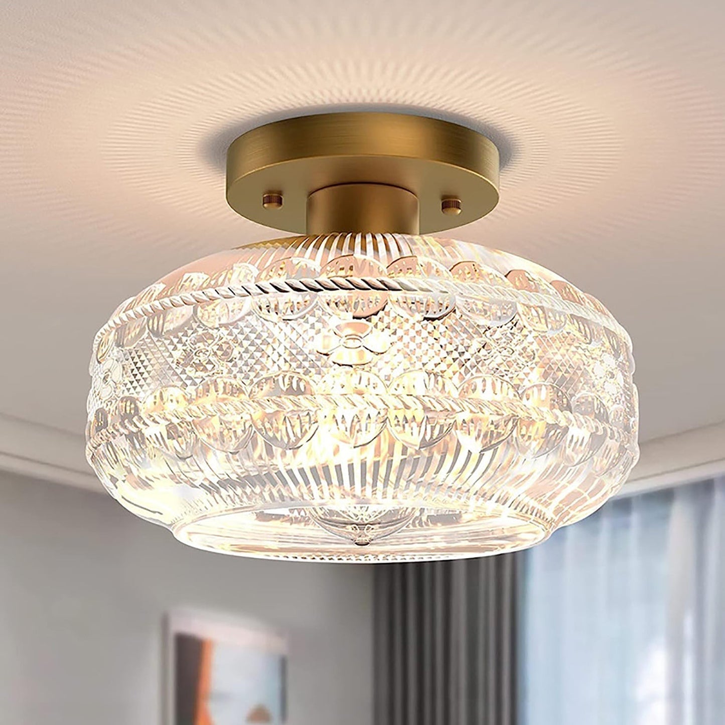 Rebolet| LustraTex Deckenleuchte | Industrielles Design aus strukturiertem Glas