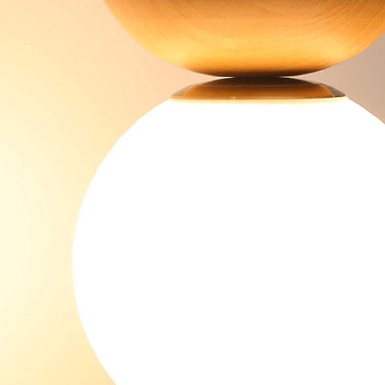 Rebolet| Glas Kugel Deckenleuchte | Holzmaserung Design