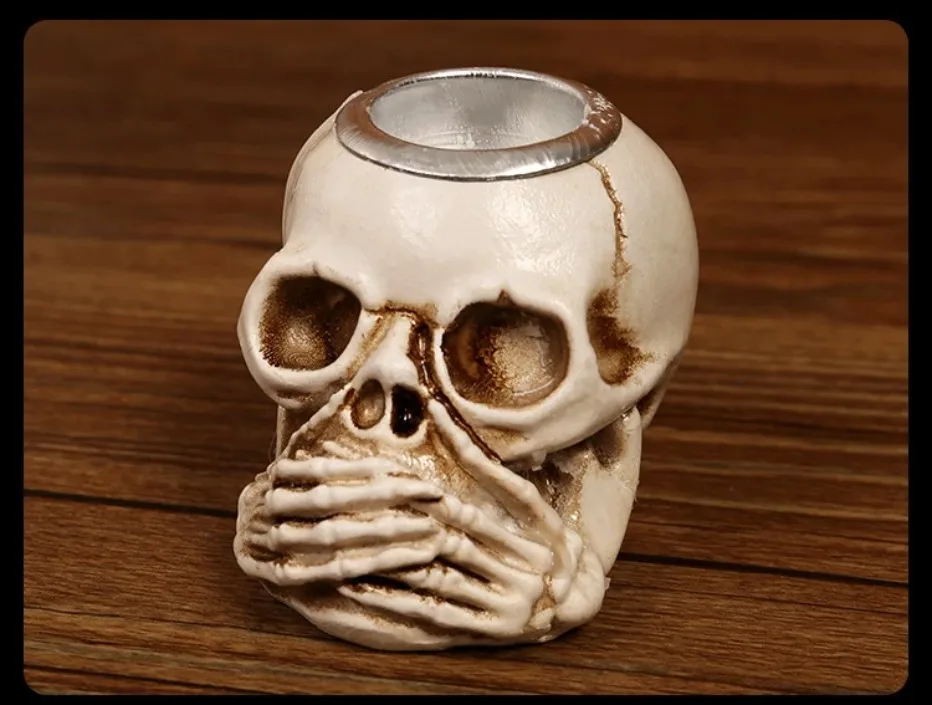 Rebolet | TotenkopfGlühen Skullight 3pc Halloween Schädel Kerzenständer Set