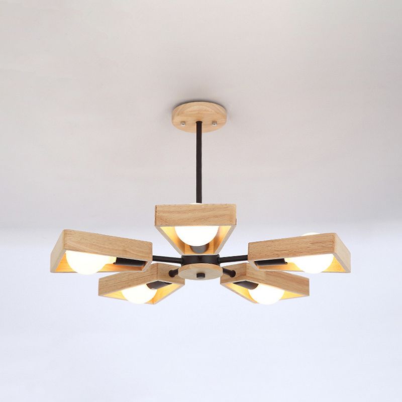 Rebolet| Sputnik Kronleuchter aus Holz | Modernes Geometrisches Design