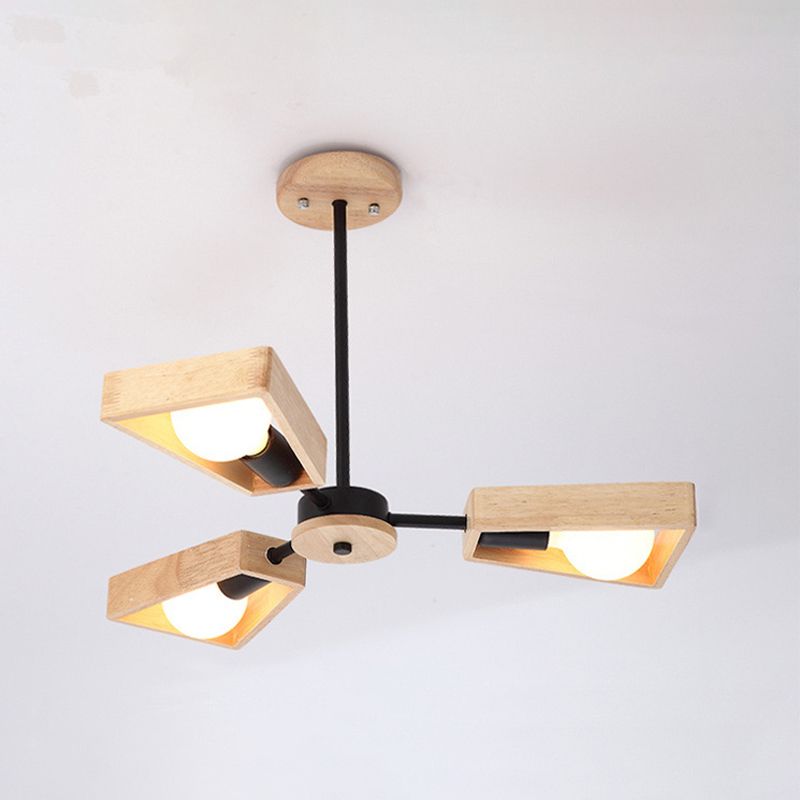 Rebolet| Sputnik Kronleuchter aus Holz | Modernes Geometrisches Design