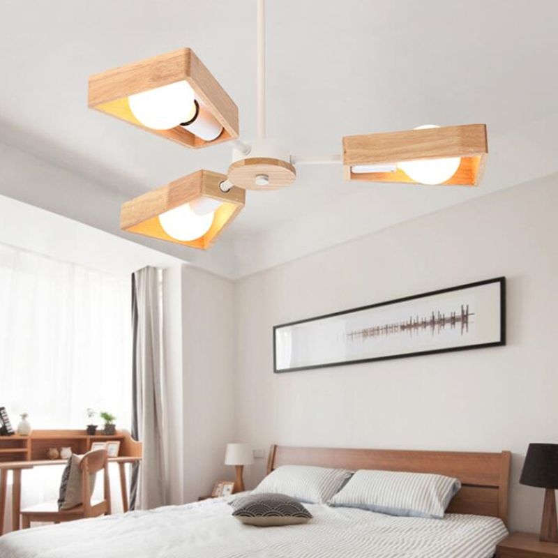 Rebolet| Sputnik Kronleuchter aus Holz | Modernes Geometrisches Design