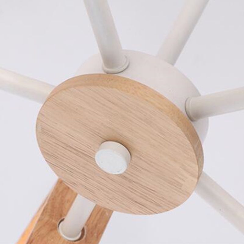 Rebolet| Sputnik Kronleuchter aus Holz | Modernes Geometrisches Design