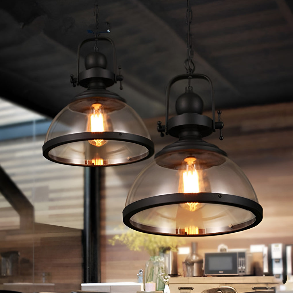 Rebolet| Schüsselförmige Glas Pendelleuchte | Industrielles Retro Design