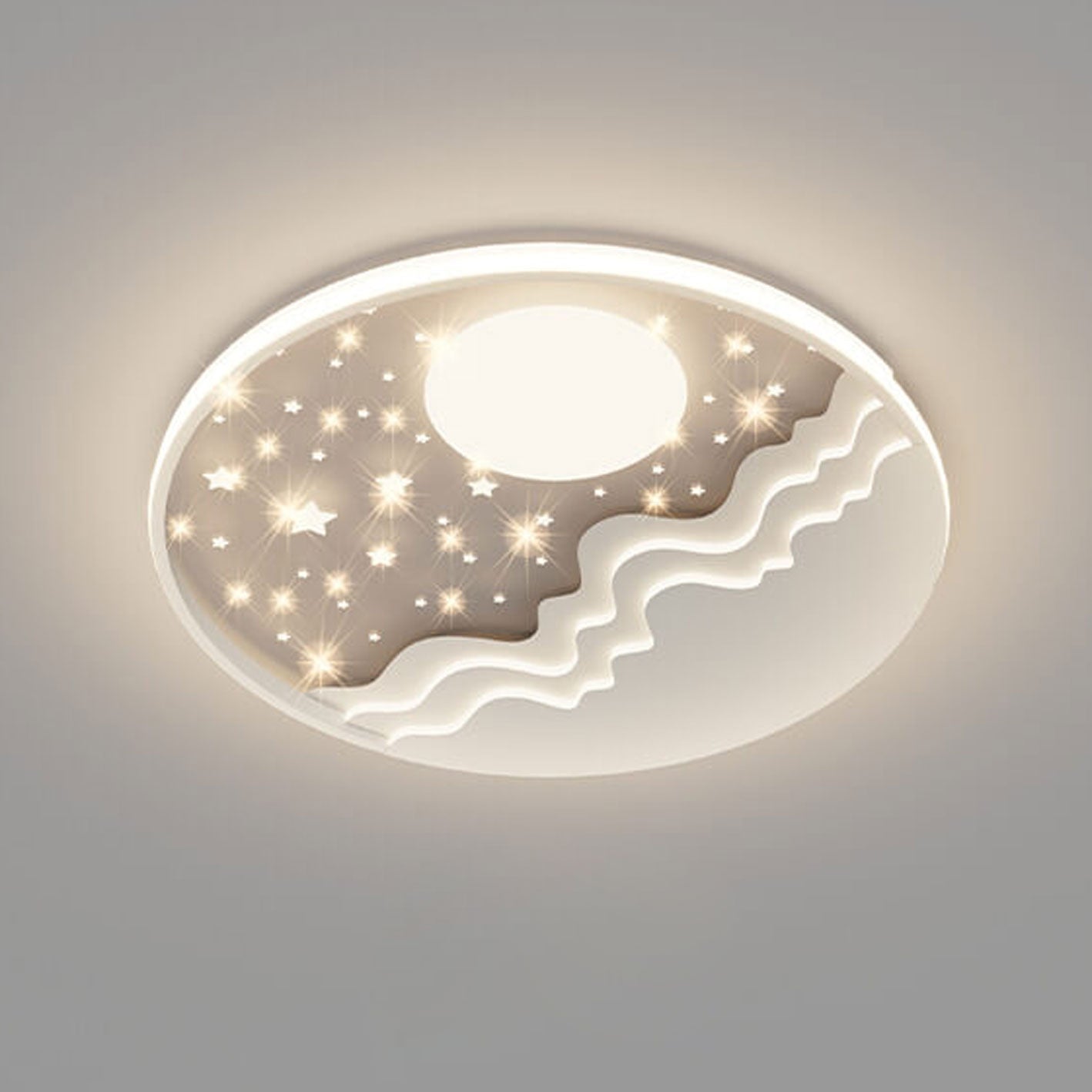 Rebolet| LunaAura LED-Deckenleuchte | Himmlisches Mond-Stern-Design