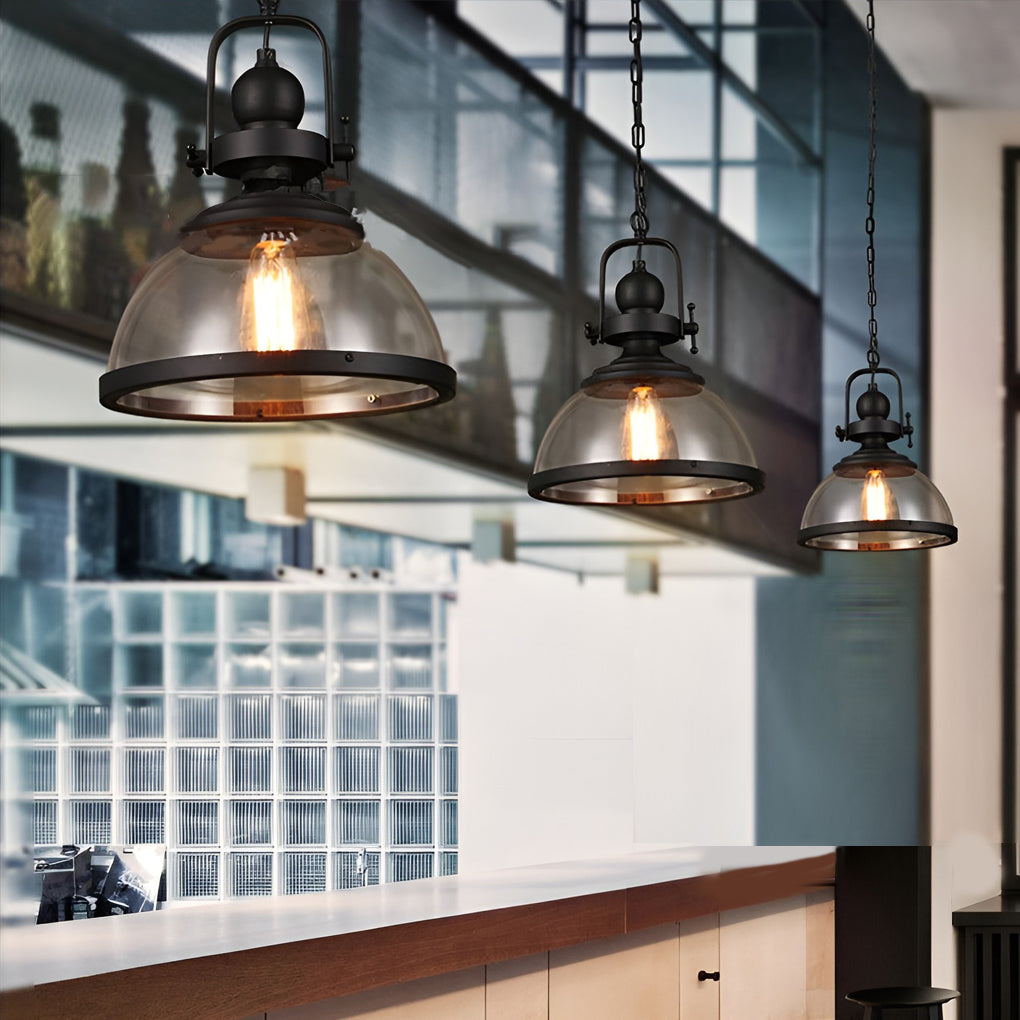 Rebolet| Schüsselförmige Glas Pendelleuchte | Industrielles Retro Design