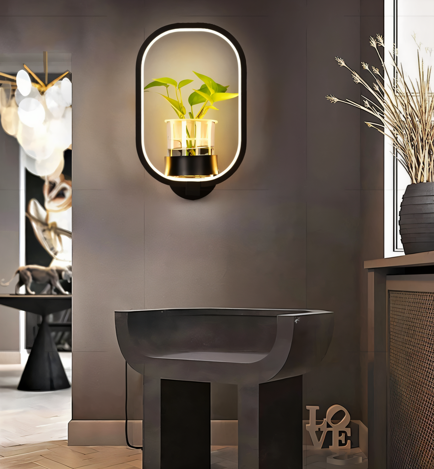 Rebolet| VerdantLume LED-Wandleuchte mit Pflanzenhalter