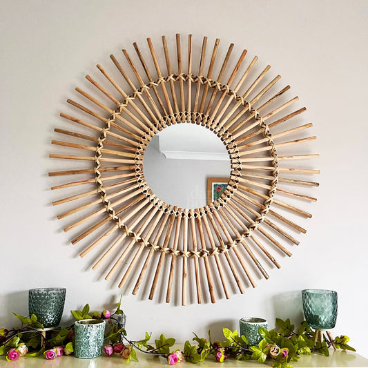 Rebolet| Natural Rattan Mirror 80cm