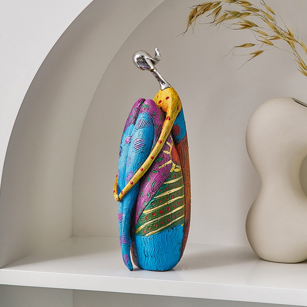 Rebolet| Afro-Afrika-Frauenfigurine: Harz-Abstrakt-Kunstwerk
