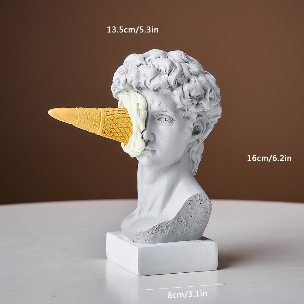 Rebolet| David Figurine mit Eiscreme Heimdekoration Skulptur