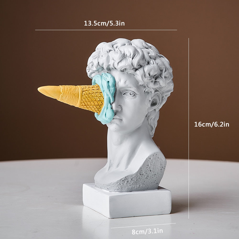 Rebolet| David Figurine mit Eiscreme Heimdekoration Skulptur