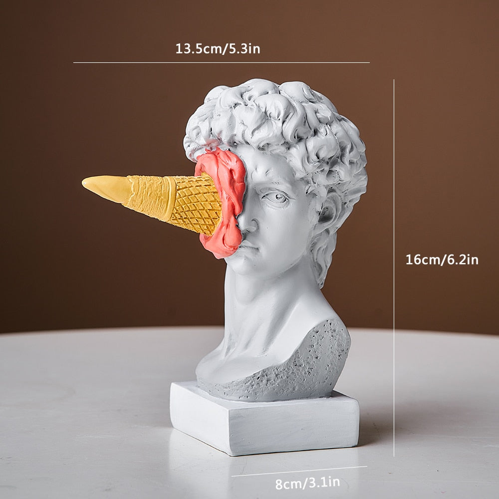 Rebolet| David Figurine mit Eiscreme Heimdekoration Skulptur