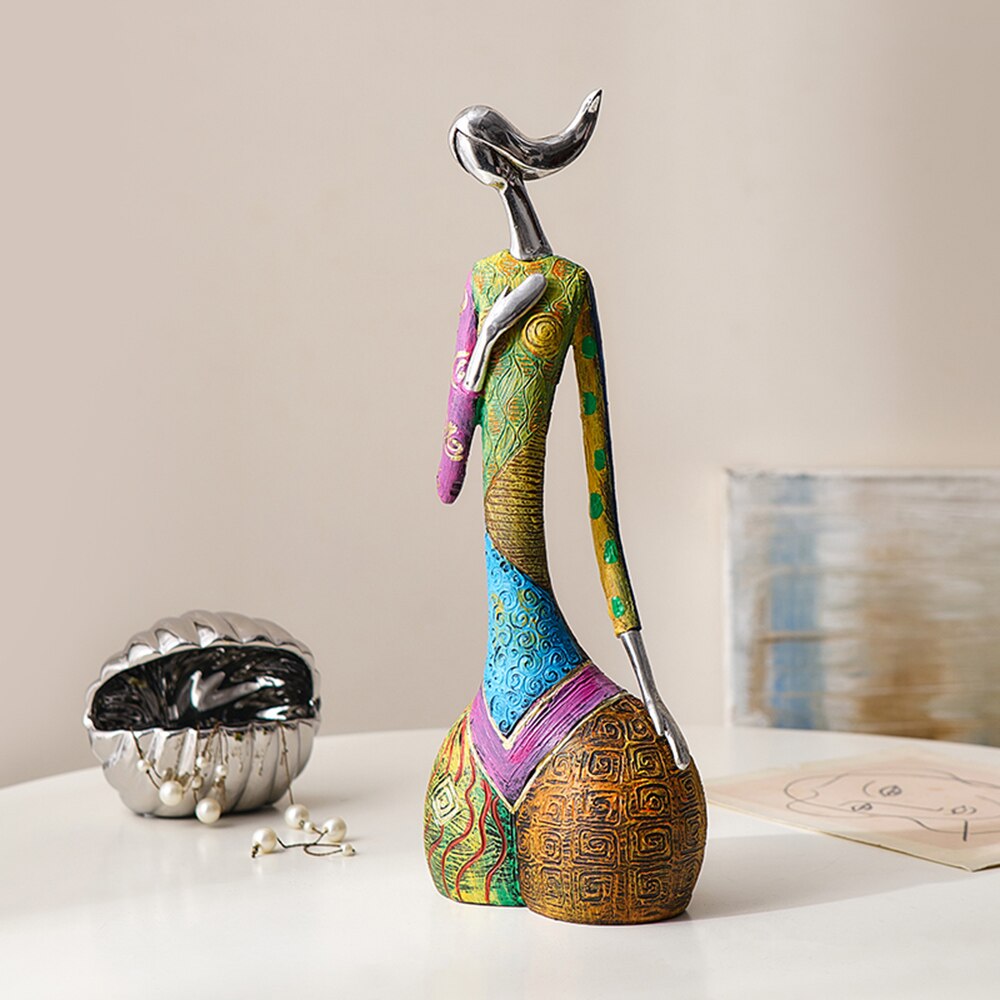 Rebolet| Afro-Afrika-Frauenfigurine: Harz-Abstrakt-Kunstwerk