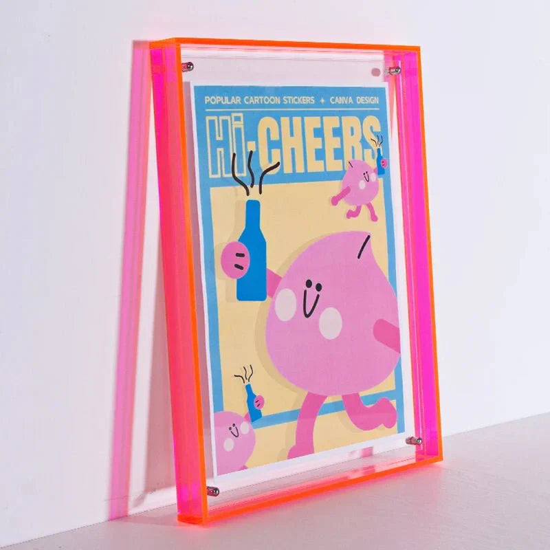 Rebolet| Transparenter Acryl-Bilderrahmen | Farbiger Minimalistischer Designrahmen
