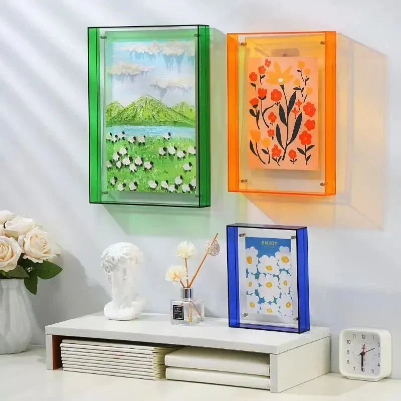 Rebolet| Transparenter Acryl-Bilderrahmen | Farbiger Minimalistischer Designrahmen