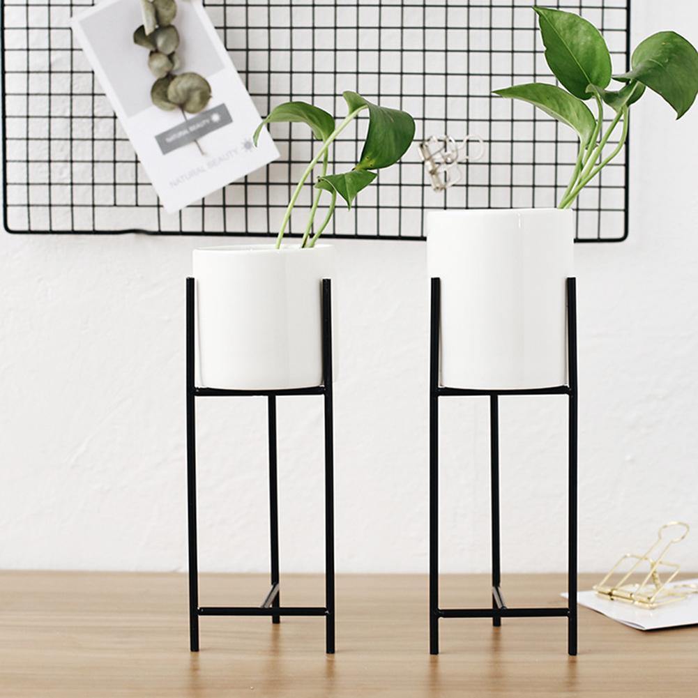 Rebolet| Keramik Blumentopf mit Metallständer | Modernes Minimalistisches Design