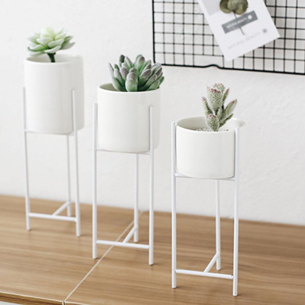 Rebolet| Keramik Blumentopf mit Metallständer | Modernes Minimalistisches Design